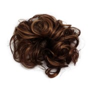 Messy Bun Hårelastik med krøllet kunstigt hår - Dark brown & Light Brown Mix 