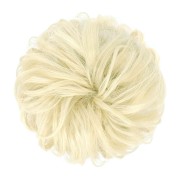 Messy Bun Hårelastik med krøllet kunstigt hår - 88 Bleach Blond