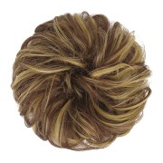 Messy Bun Hårelastik med krøllet kunstigt hår - 9H19 Blond & Medium Brun
