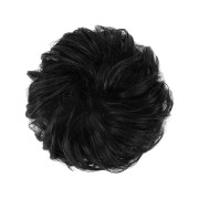 Messy Bun Hårelastik med krøllet kunstigt hår - #2 Natural Black