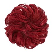 Messy Bun Hårelastik med krøllet kunstigt hår - M99J/89 Rød