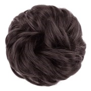 Messy Bun Hårelastik med krøllet kunstigt hår - #6 Brun
