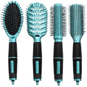 Hair Brush Kit 4 set - Salon Professional - turkisblå