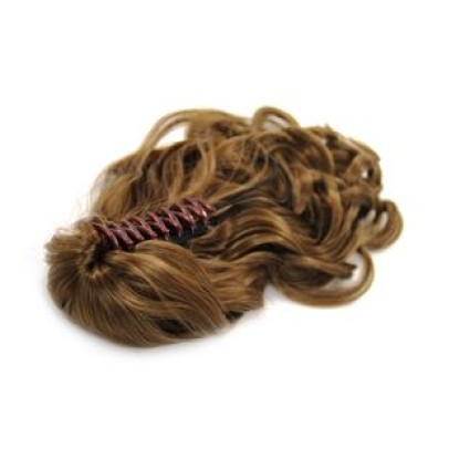 Ponytail Extensions hair claw, curly - Lyse brun #6