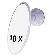 UNIQ Badeværelses Spejl med Sugekop x10 Forstørrelse - Hvid