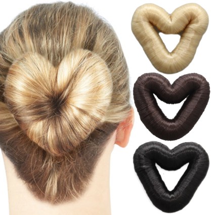 8 cm Love Heart Hair Donut - med kunstigt hår