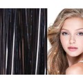 Bling Silver glitter hair Extensions 100 stk glitter hårstrå 80 cm - Sort
