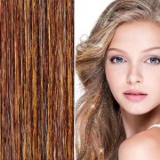 Bling Silver glitter hair Extensions 100 stk glitter hårstrå 80 cm - Kaffe / mokkafarvet