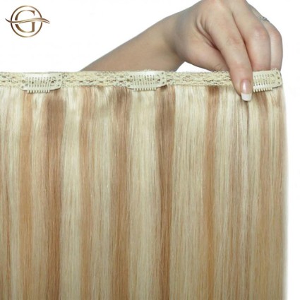 Clip on hair extensions #27/613 Blonde mix - 7 pieces - 50 cm | Gold24