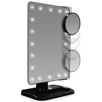 UNIQ Hollywood Makeup Spejl med lys, Sort - LED Mirror x10