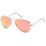 Lux® Aviator Pilot Solbriller - Pink med guldstel
