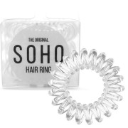 SOHO Spiral Hair Ring Elastics, Crystal Clear - 3 pcs