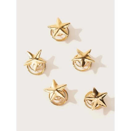 Stjerne hårspiraler i guld - 5 stk.