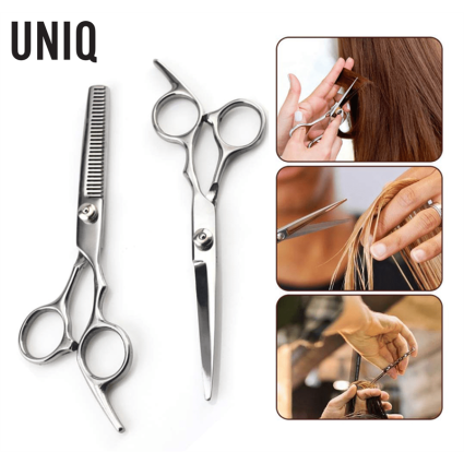 UNIQ Frisørsakse-sæt til hjemmeklip inkl. frisørkappe
