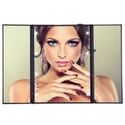 UNIQ® Vanity Tri-fold Makeup Spejl med LED lys - Sort