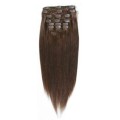 Clip on hair 40 cm #4 Chokoladebrun