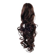 Pony tail Fiber extensions Curly Brun 4#
