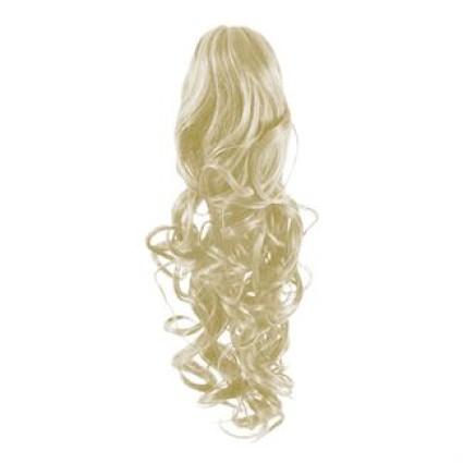 Pony tail Fiber extensions Curly White 60#
